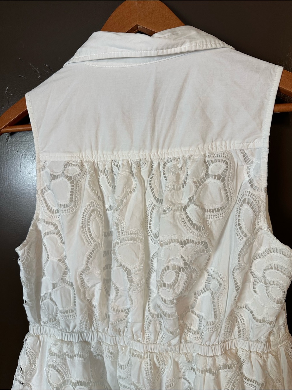 En Saison White Floral Eyelet Collar Tie-Waist Dress - Picture 8 of 10
